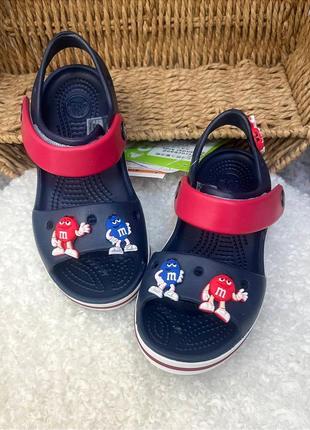 Детские сандалии crocs crocband sandal kids navy синие
