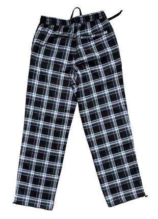 Брюки в клетку / штанишки / гранж / черно белые / оверсайз / широкие / plaid pants / альт / y2k3 фото