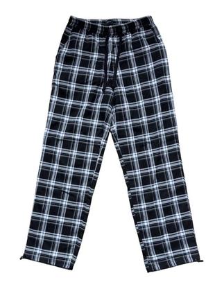 Брюки в клетку / штанишки / гранж / черно белые / оверсайз / широкие / plaid pants / альт / y2k2 фото