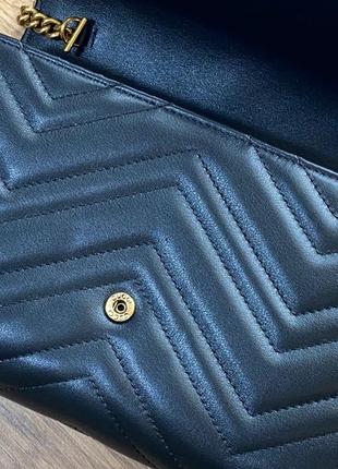 Сумка шкіряна клатч шкіряна сумочка жіноча чорна на ланцюжку брендовий3 фото