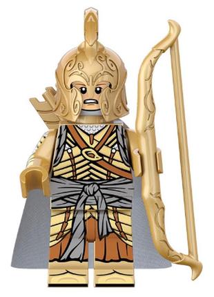 Фігурка лицаря ельфа в золотих латах з луком володарів кілець