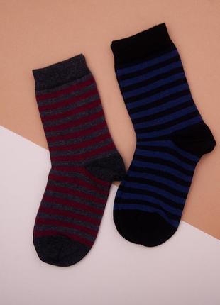 Шкарпетки підліткові для хлопчик смужка носки подростковые на мальчика в полоску высокие високі1 фото