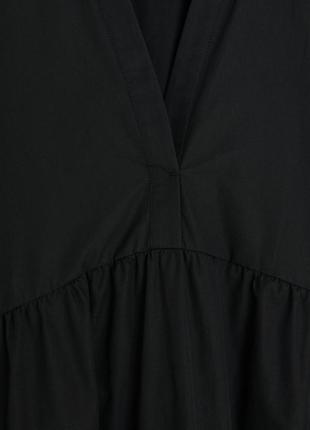 Стильное брендовое чёрное хлопковое платье макси "reserved". размер l.5 фото
