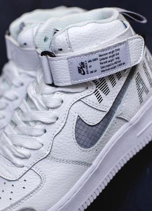 Розпродаж! nike air force 1 mid lv8 кросівки кеди жіночі білі шкіряні весняні осінні демісезонні демісезон топ якість високі на липучці2 фото