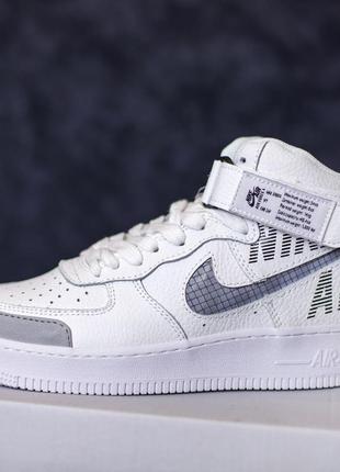 Розпродаж! nike air force 1 mid lv8 кросівки кеди жіночі білі шкіряні весняні осінні демісезонні демісезон топ якість високі на липучці1 фото