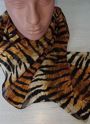 Красивый тигровой шарф шаль косынка5 фото