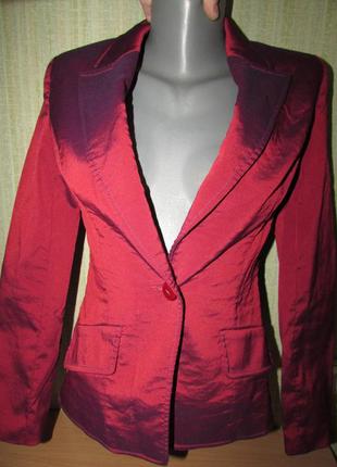 Жакет пиджак красный бордовый с отливом качество!!1 фото