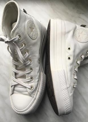 Брендовые кожаные кеды converse2 фото