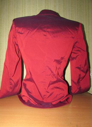 Жакет пиджак красный бордовый с отливом качество!!3 фото