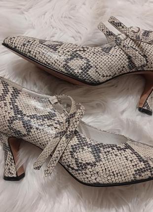 Женские кожаные туфли в змеиный принт corrado maretto 38,5 p5 фото