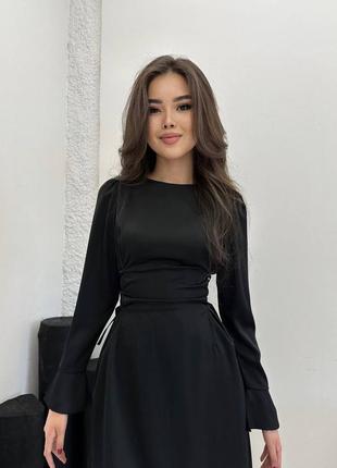 Чорна сукня шовк3 фото