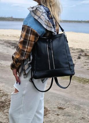 Женская сумка-рюкзак virginia conti италия. натуральная кожа.5 фото