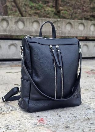 Женская сумка-рюкзак virginia conti италия. натуральная кожа.7 фото