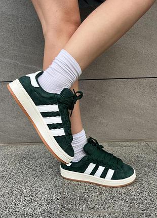 Розпродаж ❗️ замшеві кросівки adidas campus forest glade green premium