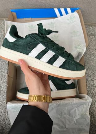 Распродажа ❗️ замшевые кроссовки adidas campus forest glade green premium1 фото