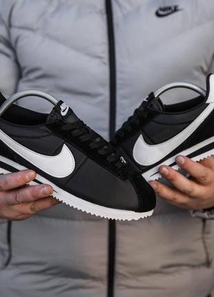 Чорно білі олд скульні кросівки nike cortez кеди з піною old school6 фото