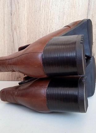 Італійські натуральні шкіряні ботильйони, жіночі черевики коричневі весна, р. 389 фото