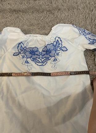 Блузка с вышивкой вышиванка рубашка  m 38  белая голубая синяя3 фото
