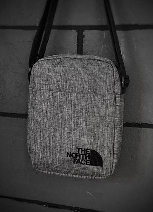 Барсетка the north face поясна сумка сіра бананка чоловіча / жіноча
