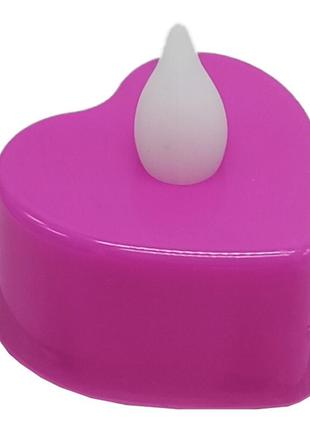Kr декоративная свеча "сердце" cx-19 led, 3см (фиолетовый)