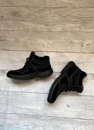 Зимові черевики на хутрі замшеві натуральна замша на шнурках кросівки4 фото