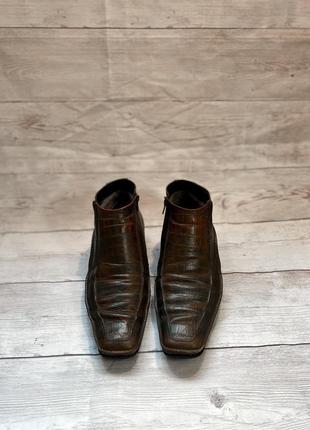 Ботинки на меху кожа зимние мужские острый носок перед4 фото