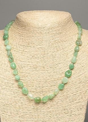 Бусы из натуральных камней хризопраз галтовка d-6х7мм l-48см +-