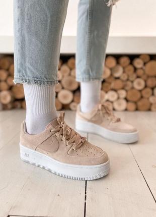 Nike air force saga beige suede 🆕 осенние кроссовки найк 🆕 купить наложенный платёж8 фото