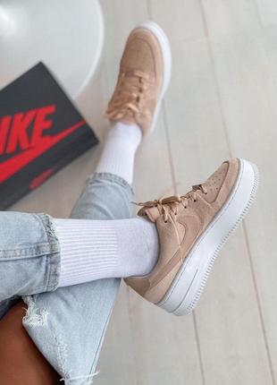 Nike air force saga beige suede 🆕 осенние кроссовки найк 🆕 купить наложенный платёж6 фото