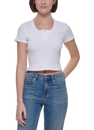 Женская футболка calvin klein в рубчик