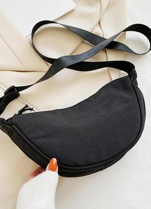 Нейлоновая сумка через плечо hobo sling crescent bag модная2 фото