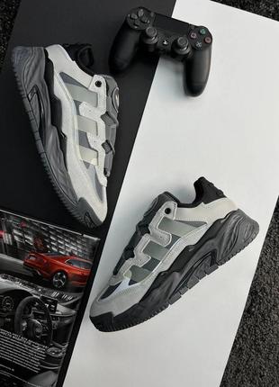 Темно серые модные кроссовки adidas niteball крутые адидас найтбол ночные мячики4 фото