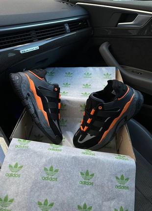 Модные кроссовки adidas niteball крутые адидас найтбол ночные мячики оранжевые9 фото