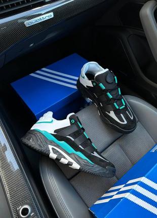Модні кросівки adidas Core niteball круті адідас найтбол нічні мячики бірюзові чорні9 фото