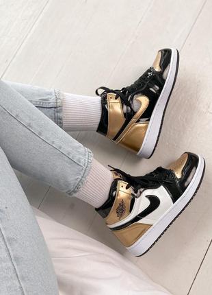 Nike jordan VARSITY high patent gold toe  🆕 женские кроссовки 🆕 купить наложенный платёж