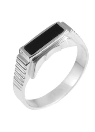 Серебряный перстень с ониксом, кольцо, печатка, 925 пробы1 фото