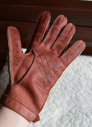 Мужские кожаные водительские перчатки из натуральной кожи2 фото