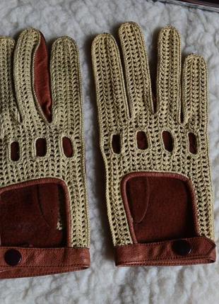 Мужские кожаные водительские перчатки из натуральной кожи3 фото
