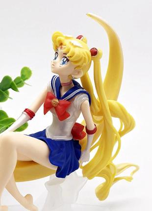 Аніме фігурка sailor moon на місяці resteq. статуетка сейлор мун 15.5 см. фігурка усаги цукіно