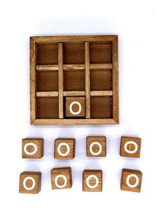 Настольная игра крестики-нолики из дерева resteq. деревянные крестики-нолики 115*115*30 мм4 фото