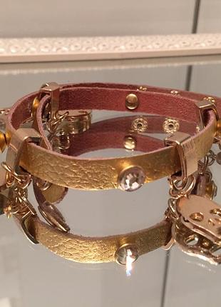 Довгий шкіряний стильний браслет alexander mcqueen