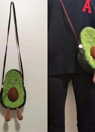 Сумочка авокадо resteq 23 см. милая сумочка в форме авокадо. сумочка-игрушка авокадо10 фото