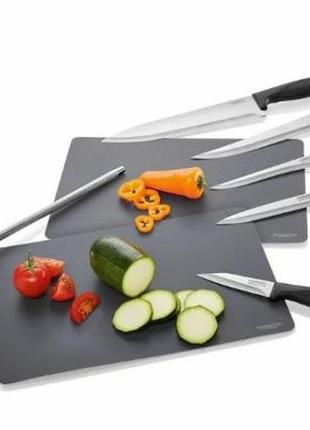 Набір кухонних ножів ernesto (мусат + 2 обробні дошки)3 фото