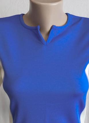 Женская спортивная футболка размер s 44 ог84 см лайкра 14% синяя короткий рукав фитнес беговая6 фото