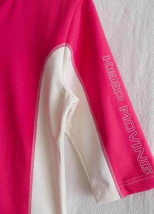 Гарна жіноча спортивна футболка кофта розмір s 44 ог84 см лайкра 14% pink короткий рукав фітнес біг7 фото
