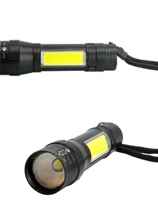 Ручний акумуляторний ліхтарик з бічним діодом power style mx-829-cob 12см