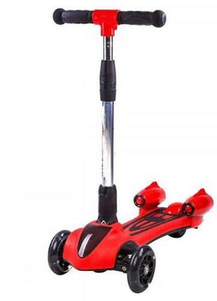 Дитячий самокат scooter з музикою, підсвічуванням та bluetooth червоний1 фото