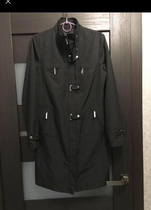 Куртка плащ пальто по фигуре чёрный на замке rotar2 фото