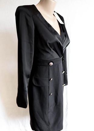 Элегантное классическое черное женское платье lipsy размер s 44 длинный рукав деловое пиджак вечерне2 фото