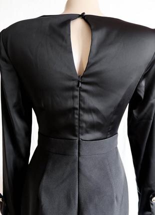 Элегантное классическое черное женское платье lipsy размер s 44 длинный рукав деловое пиджак вечерне6 фото